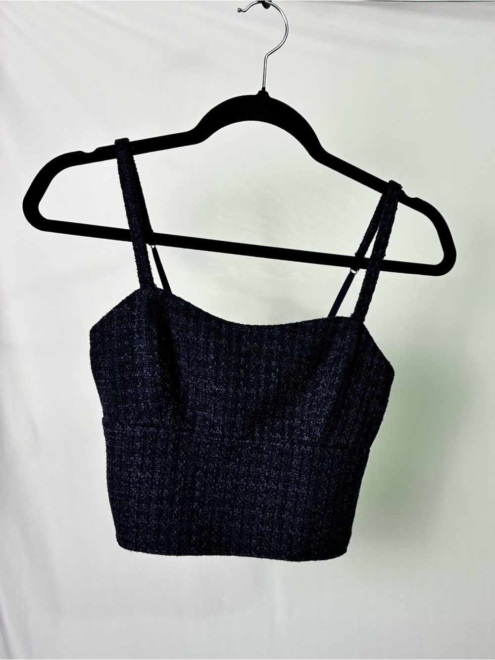 Abercrombie & Fitch Navy Tweed Crop Cami